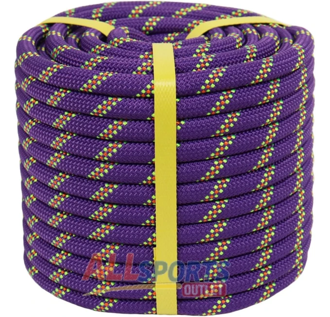 YUZENET 3/8 inch 100 ft Braided Polyester Arborist Rope Purple All Sports Outlet