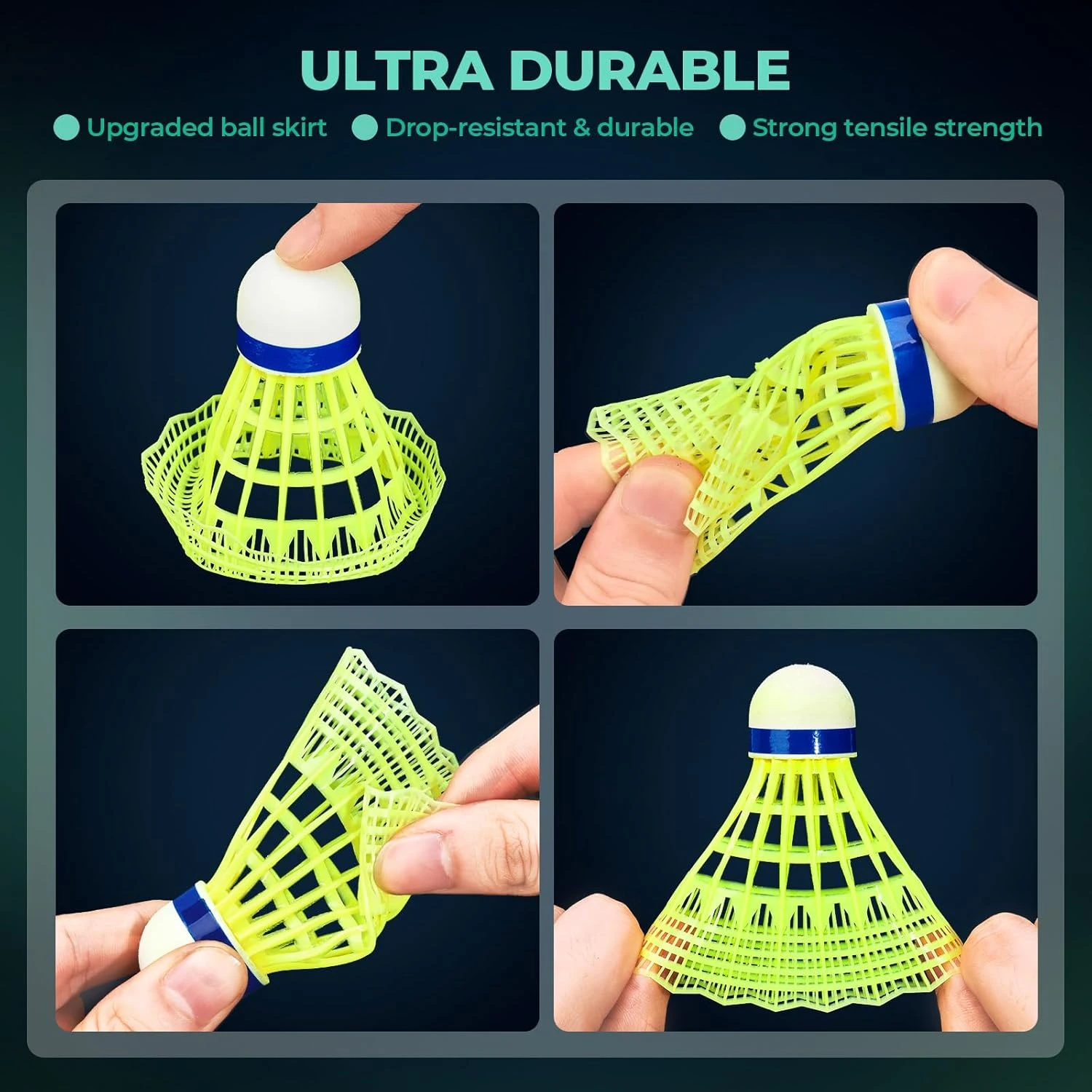 HIRALIY LED Badminton Shuttlecocks Glow in The Dark for Practice All Sports Outlet - Image 2