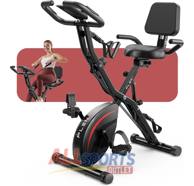 Pleny 5 in 1 Folding Exercise Bike with Back Support All Sports Outlet