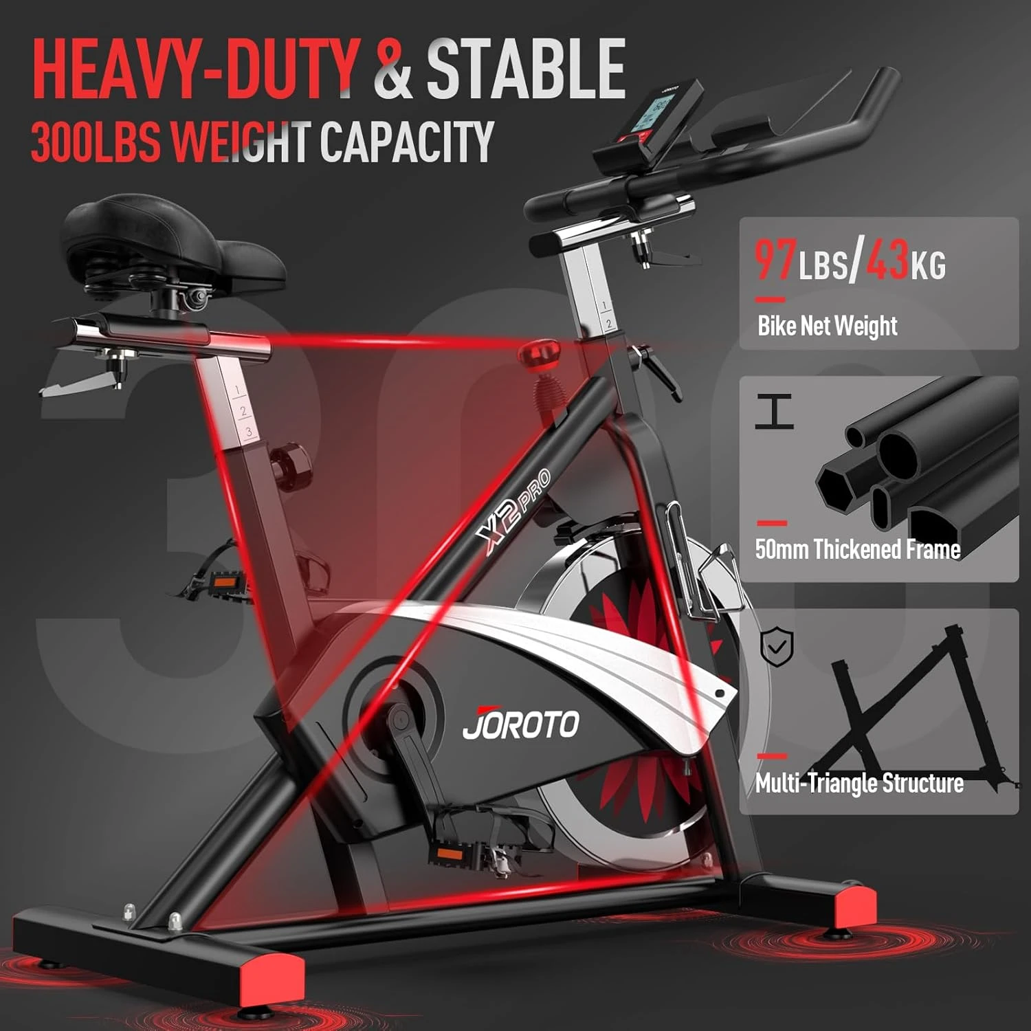 Joroto X2Pro Indoor Cycling Bike with 100 Magnetic Resistance - Image 2