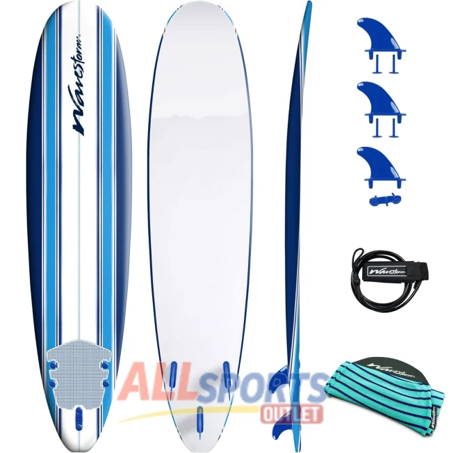 Wavestorm 8ft Foam Surfboard for Beginners All Sports Outlet