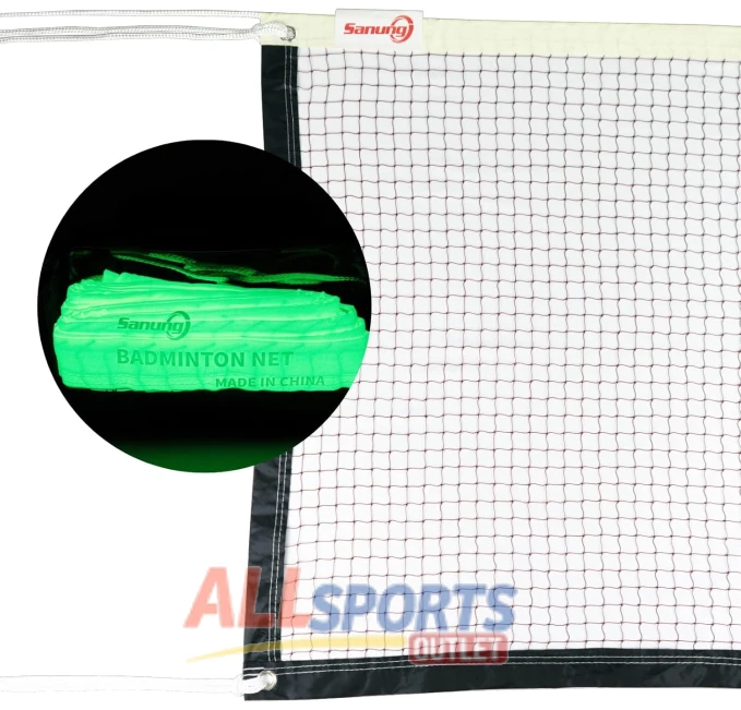 Sanung Fluorescent Badminton Net Standard Size for Night Use All Sports Outlet