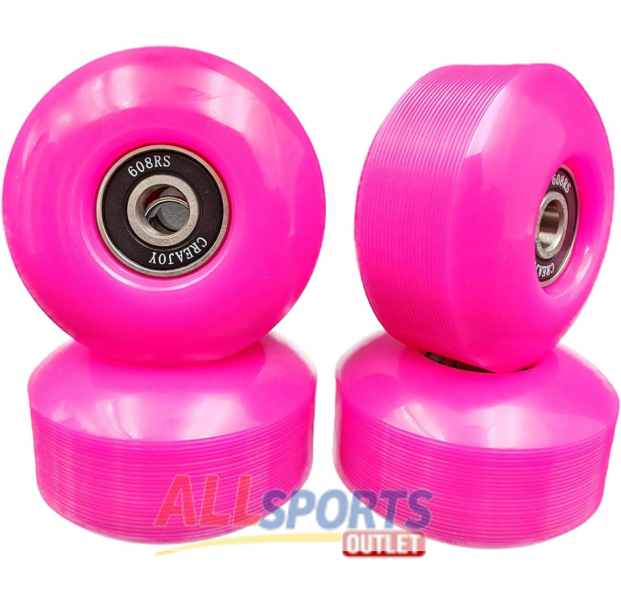 CREAJOY 52mm 95a Skateboard Wheels Pink Set of 4 All Sports Outlet