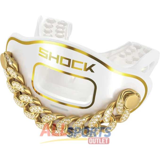 Shock Doctor Max Air Flow 3D Bling Chain White Gold OSFA All Sports Outlet