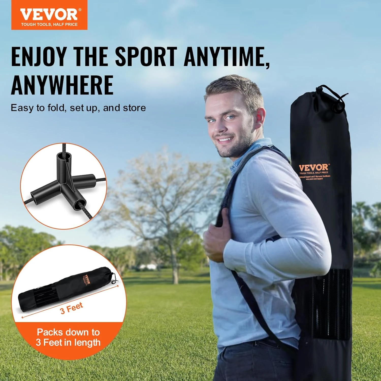 VEVOR Adjustable Tennis Net Set for Kids Backyard Game All Sports Outlet - Image 2