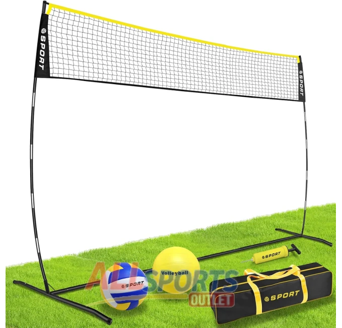 Furypiont Portable Volleyball Net Set with 2 Balls Pump Carry Bag All Sports Outlet