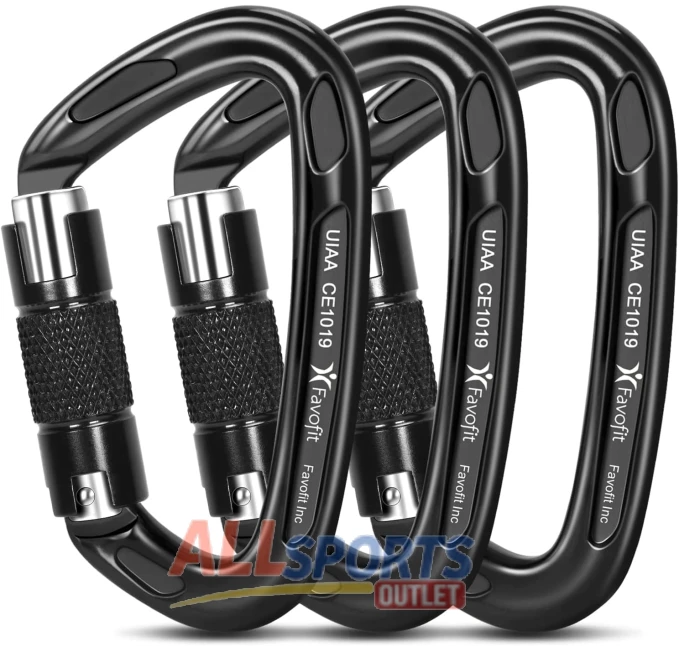 Heavy Duty Locking Carabiner 25KN by All Sports Outlet for Climbing