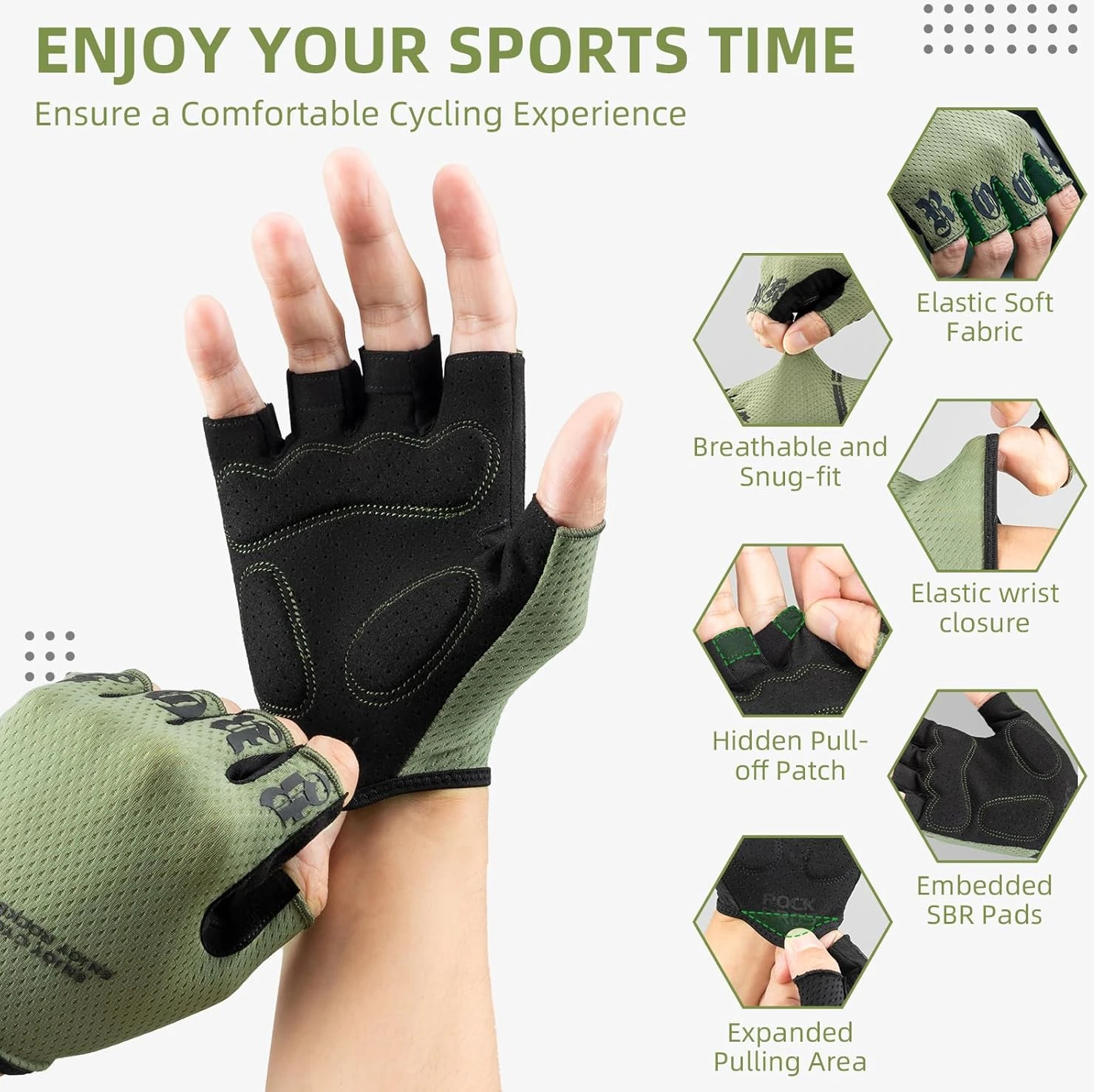 ROCKBROS Cycling Gloves for Men Women Shock-Absorbing Padded All Sports Outlet - Image 4