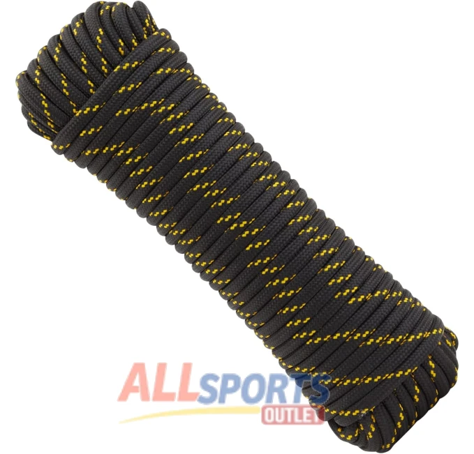 3/8 Inch x 100 Ft Diamond Braided Polyester Rope for Knot Tying Practice Camping Boats Trailer Tie Down All Sports Outlet