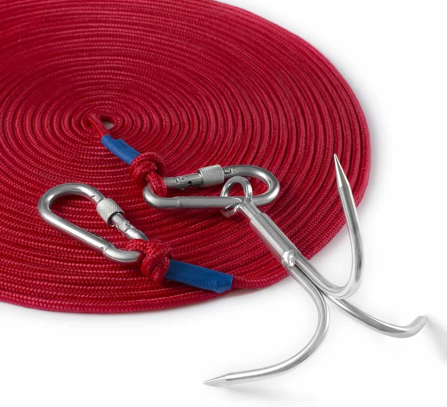 PIOSRTRR 50FT Grapple Hook with Double Carabiner for Outdoors All Sports Outlet