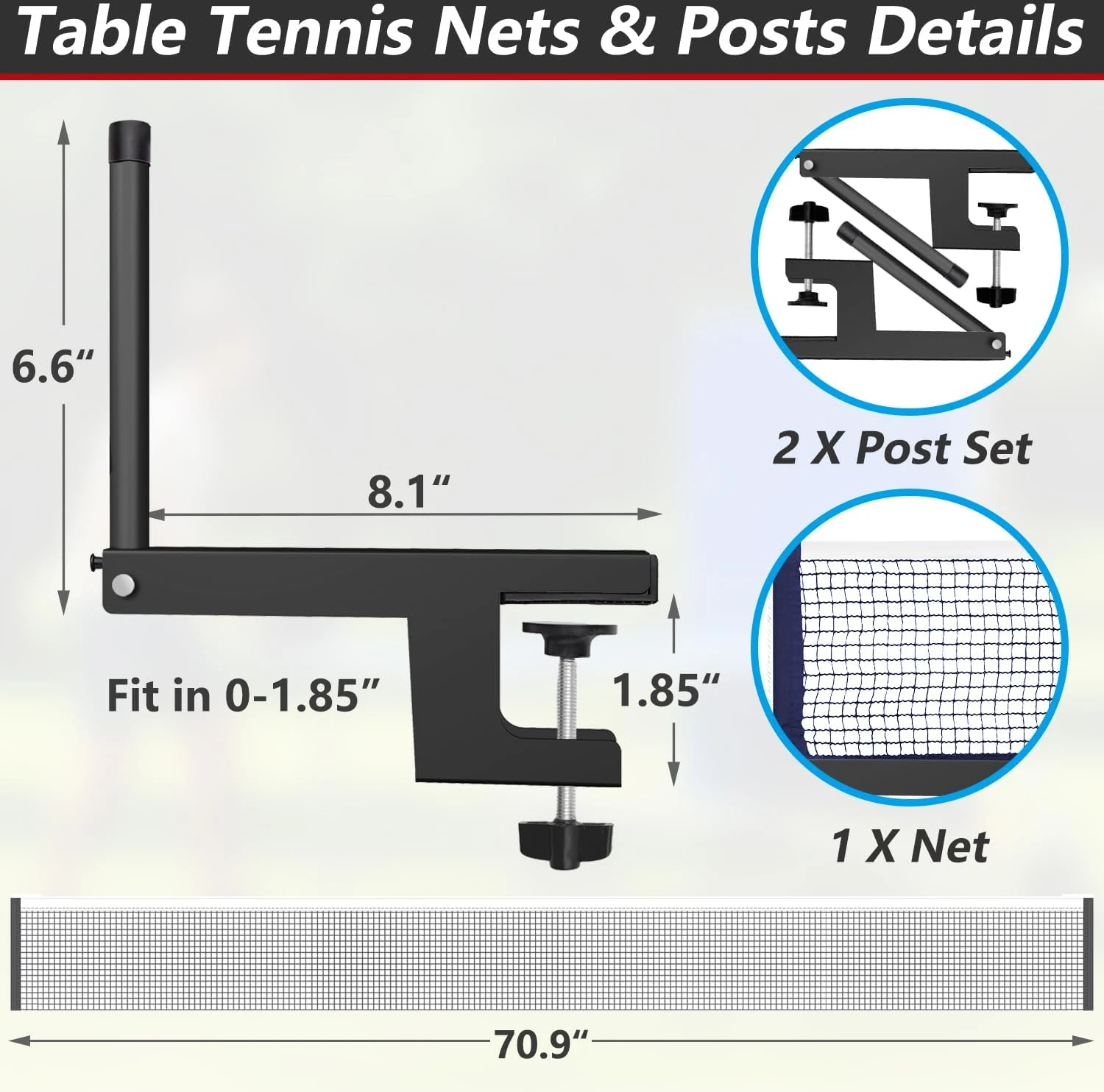 BIHOMIFI Foldable Ping Pong Net Easy Install All Sports Outlet - Image 2