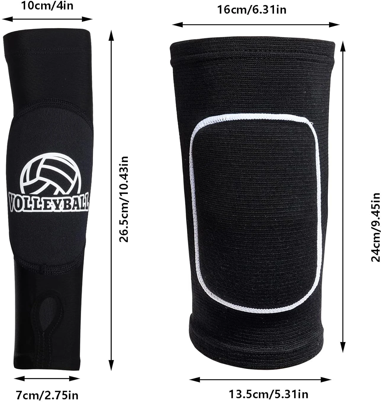 obmwang Volleyball Knee Pads and Arm Sleeves for Women All Sports Outlet Black - Image 2
