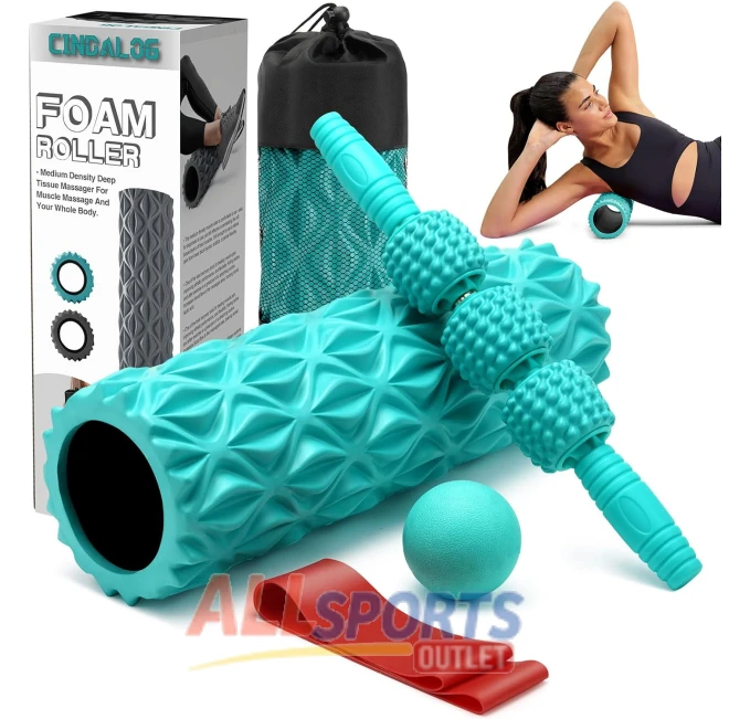 CINDALOG 5 in 1 Foam Roller Set for Deep Muscle Massage at All Sports Outlet