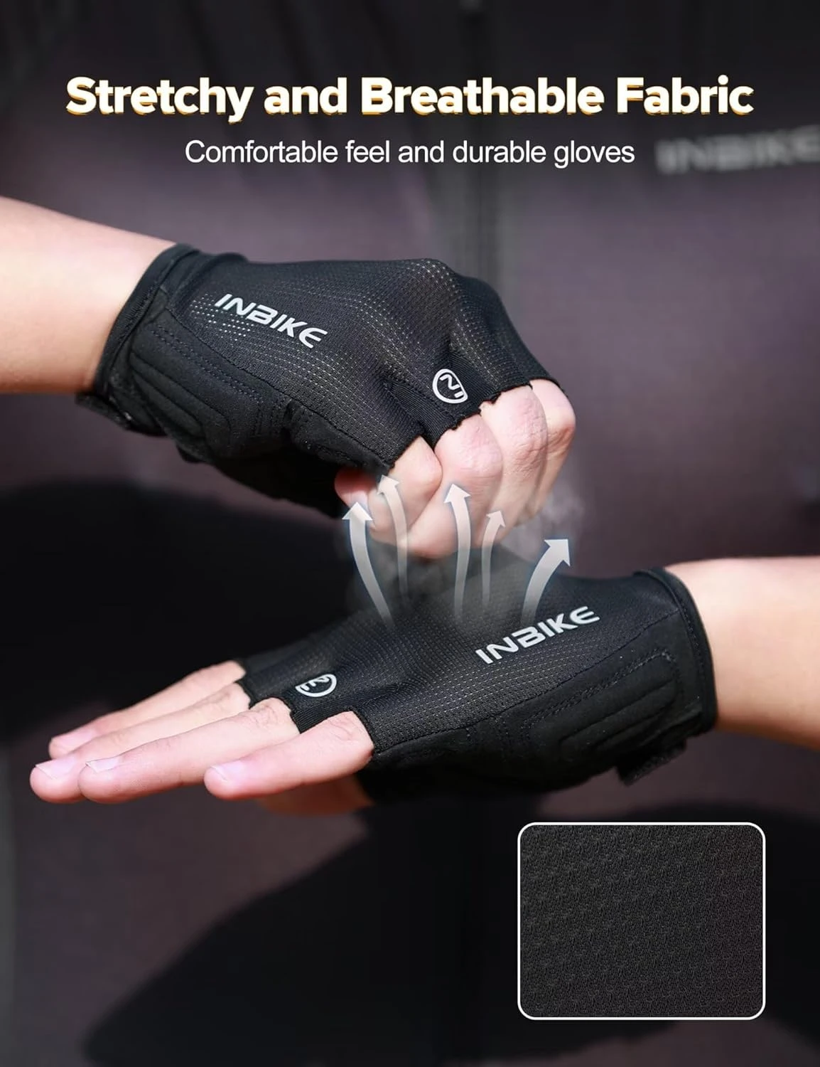 INBIKE Anti Slip Fingerless Cycling Gloves All Sports Outlet - Image 3