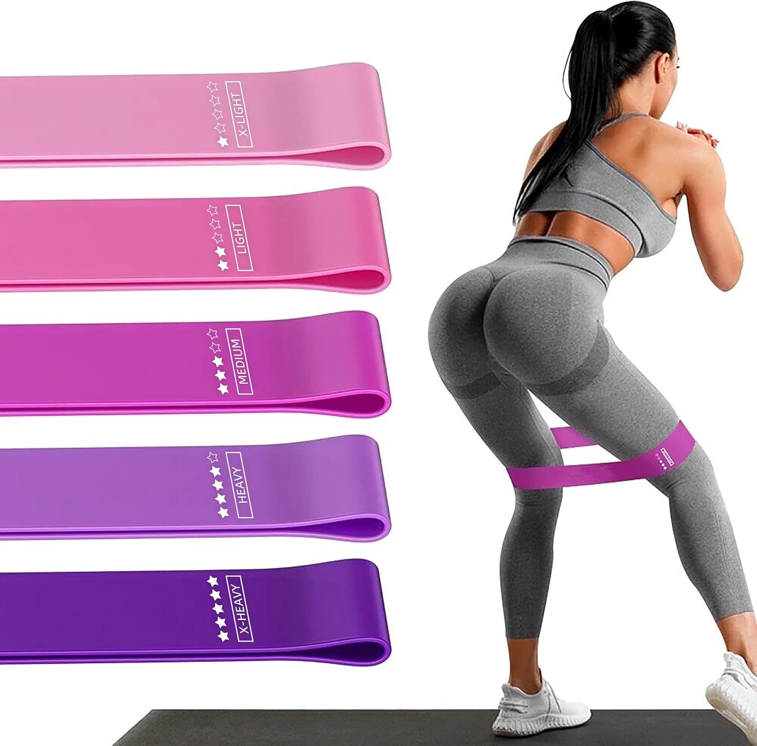 Resistance Loop Bands Set of 5 for Fitness All Sports Outlet