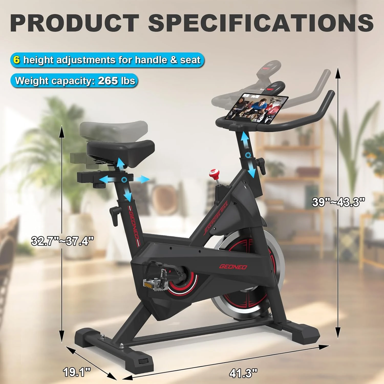 Exercise Bike Adjustable Resistance Silent Drive All Sports Outlet - Image 2