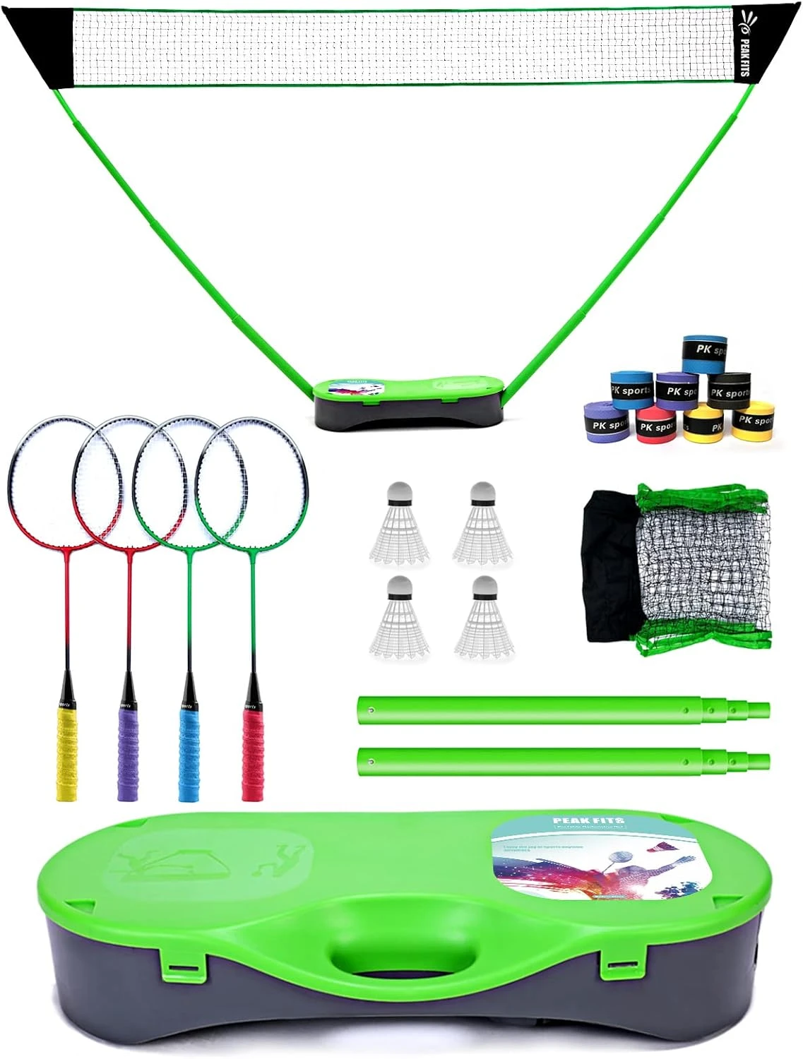 Peak Fits Portable Net Set and Badminton Rackets All Sports Outlet