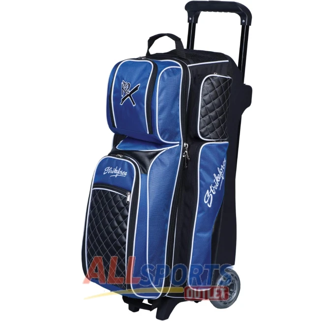 KR Strikeforce Royal Flush Triple Roller Bowling Bag Blue at All Sports Outlet