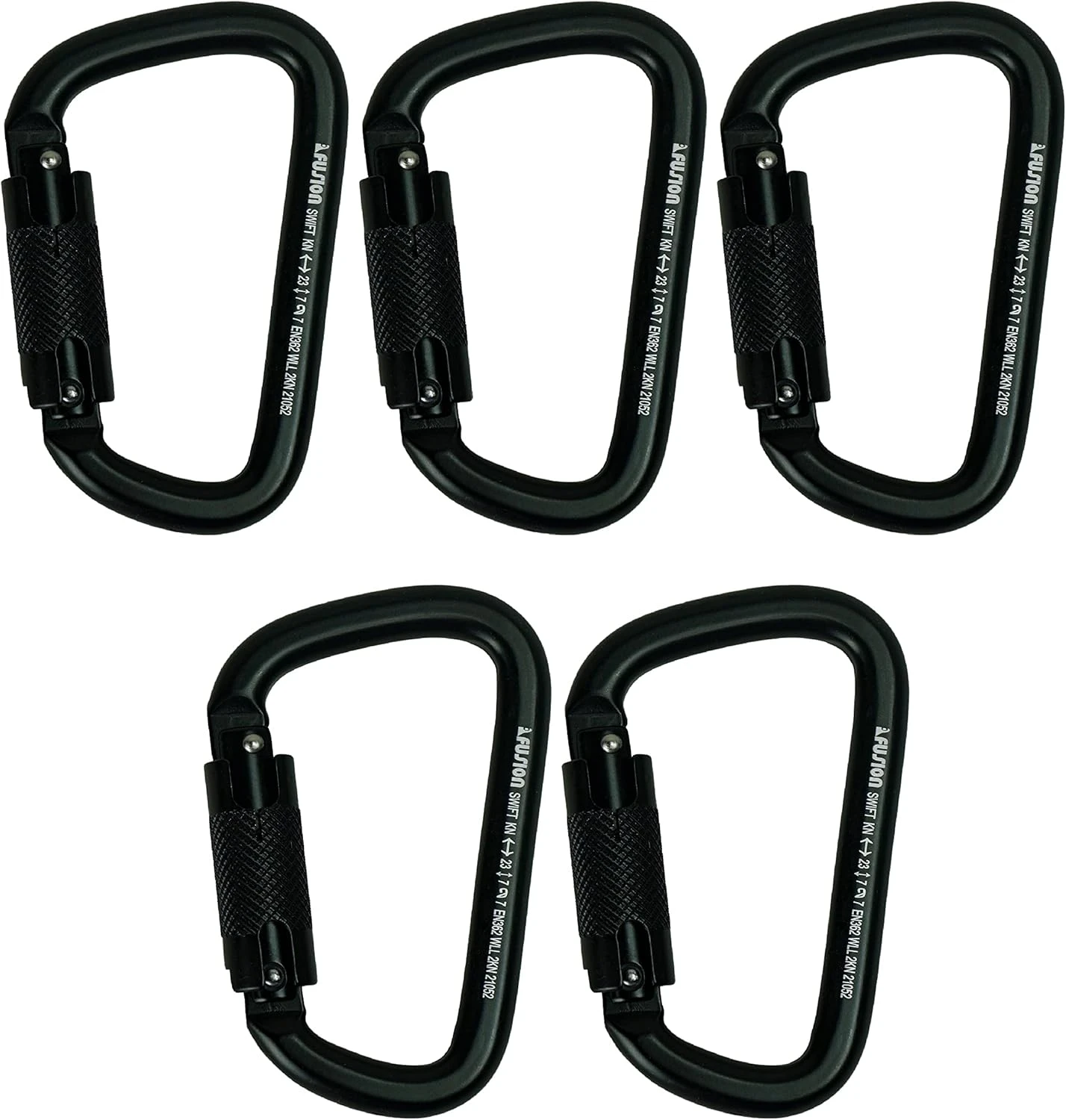 Fusion Climb Auto Locking Carabiner 25KN 5-Pack All Sports Outlet