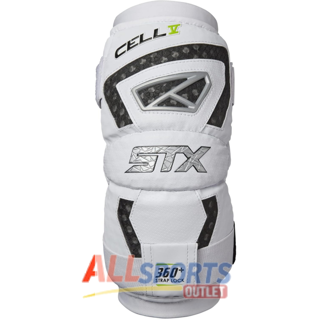 STX Lacrosse Cell V Arm Pads Medium White Pair All Sports Outlet