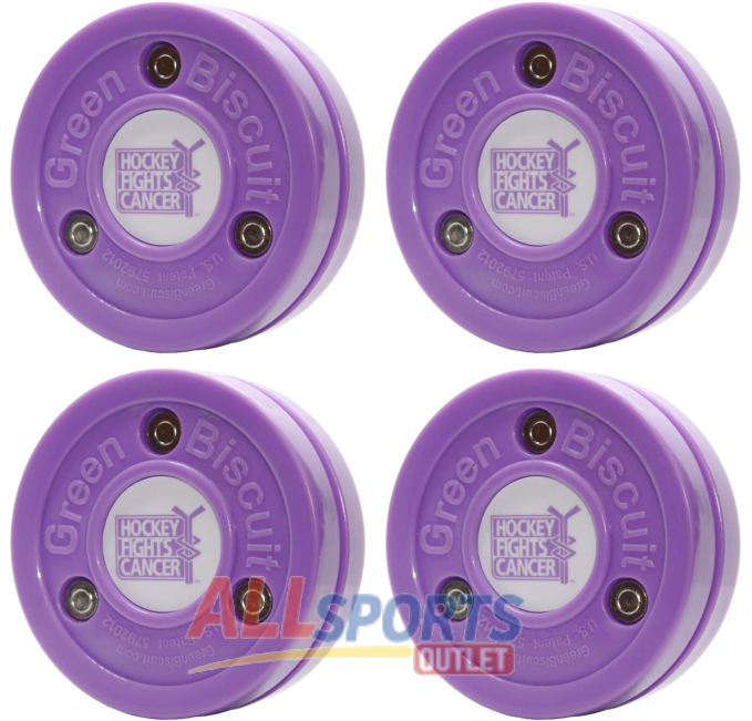 Green Biscuit Original NHL Hockey Fights Cancer Puck 4 Pack All Sports Outlet