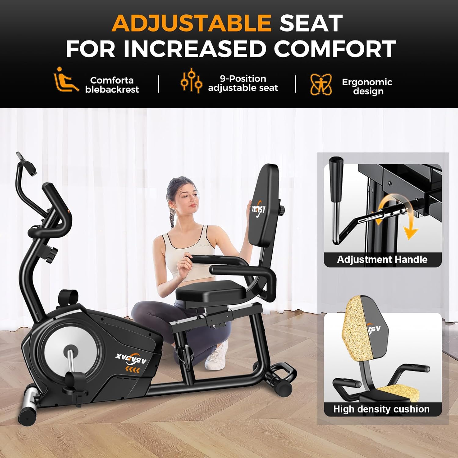 XVGVSV Recumbent Exercise Bike with 400LB Capacity All Sports Outlet - Image 2