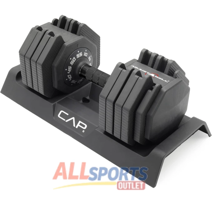 CAP Barbell 55 lb Adjustable Dumbbell Black Handle Sports & Outdoors All Sports Outlet