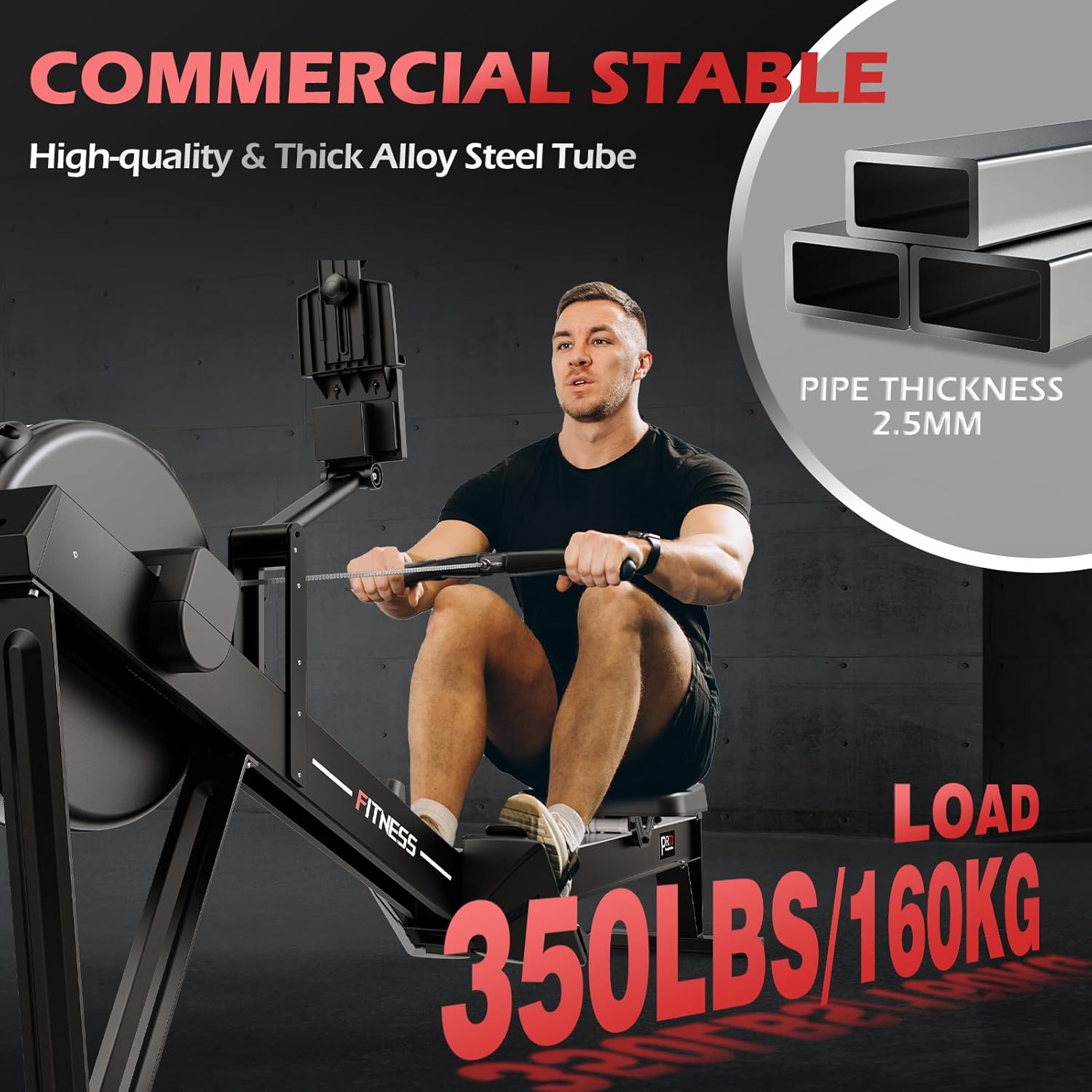 PASYOU Air Magnetic Rowing Machine 10-Level Resistance 350lb All Sports Outlet - Image 3