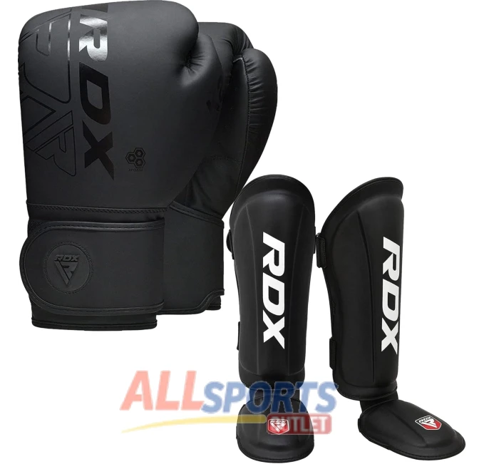 RDX 16Oz Boxing Gloves and Shin Guards for MMA All Sports Outlet