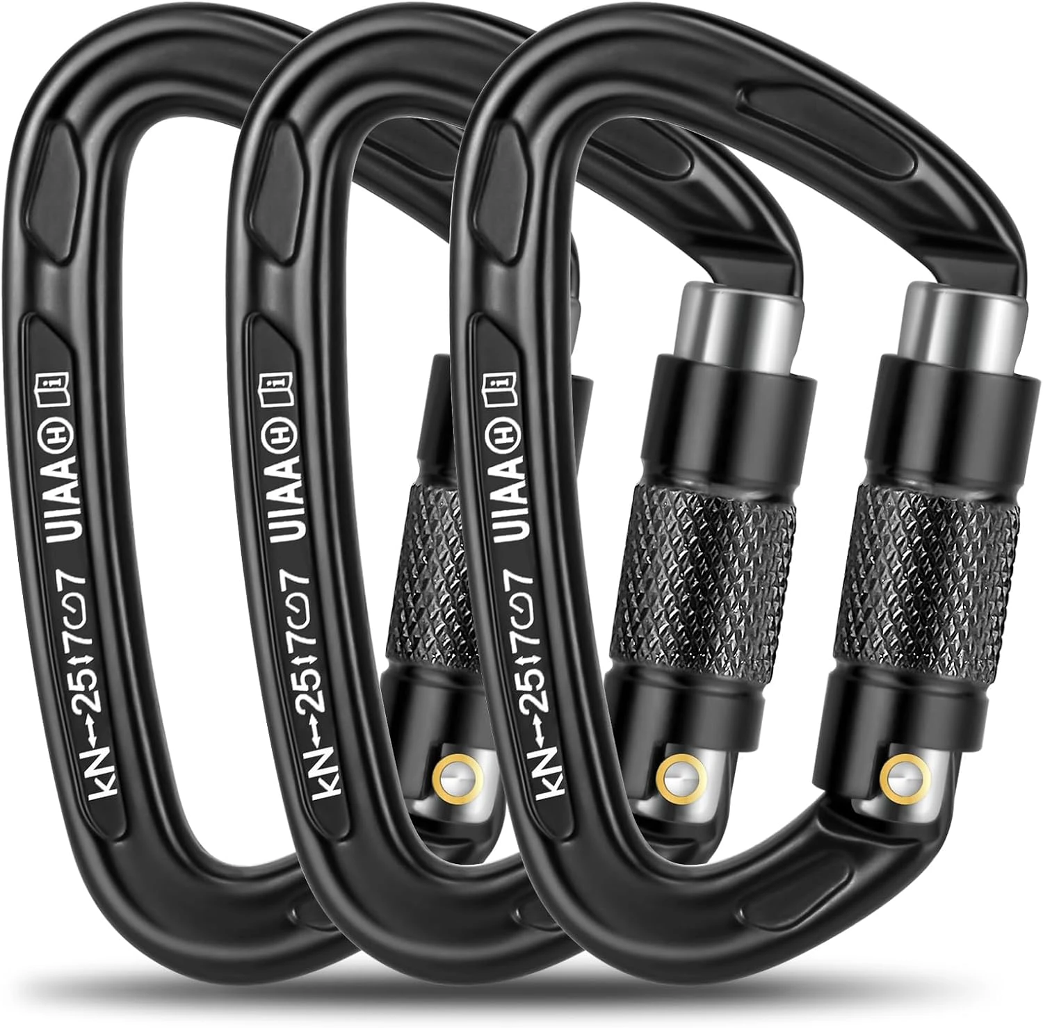 T-Fly Auto Locking Carabiner Clips 25KN Heavy Duty All Sports Outlet
