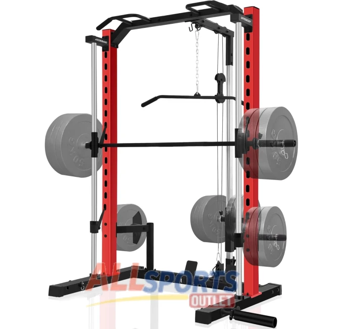 OPPSDECOR Smith Machine Power Rack with LAT Pull Down All Sports Outlet