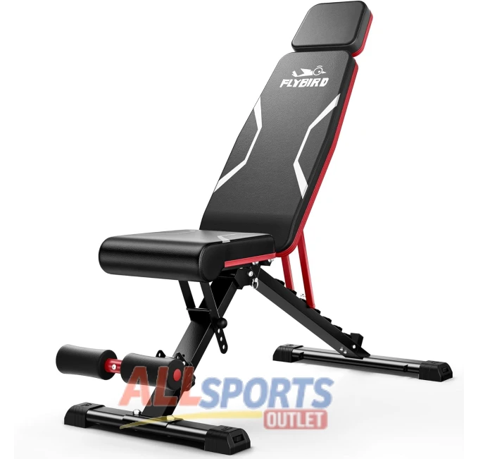 FLYBIRD Adjustable Weight Bench Foldable Home Gym Fitness All Sports Outlet