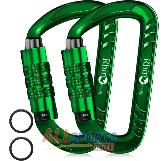Rhino Products 12kN Heavy Duty Auto Locking Carabiner Clips All Sports Outlet