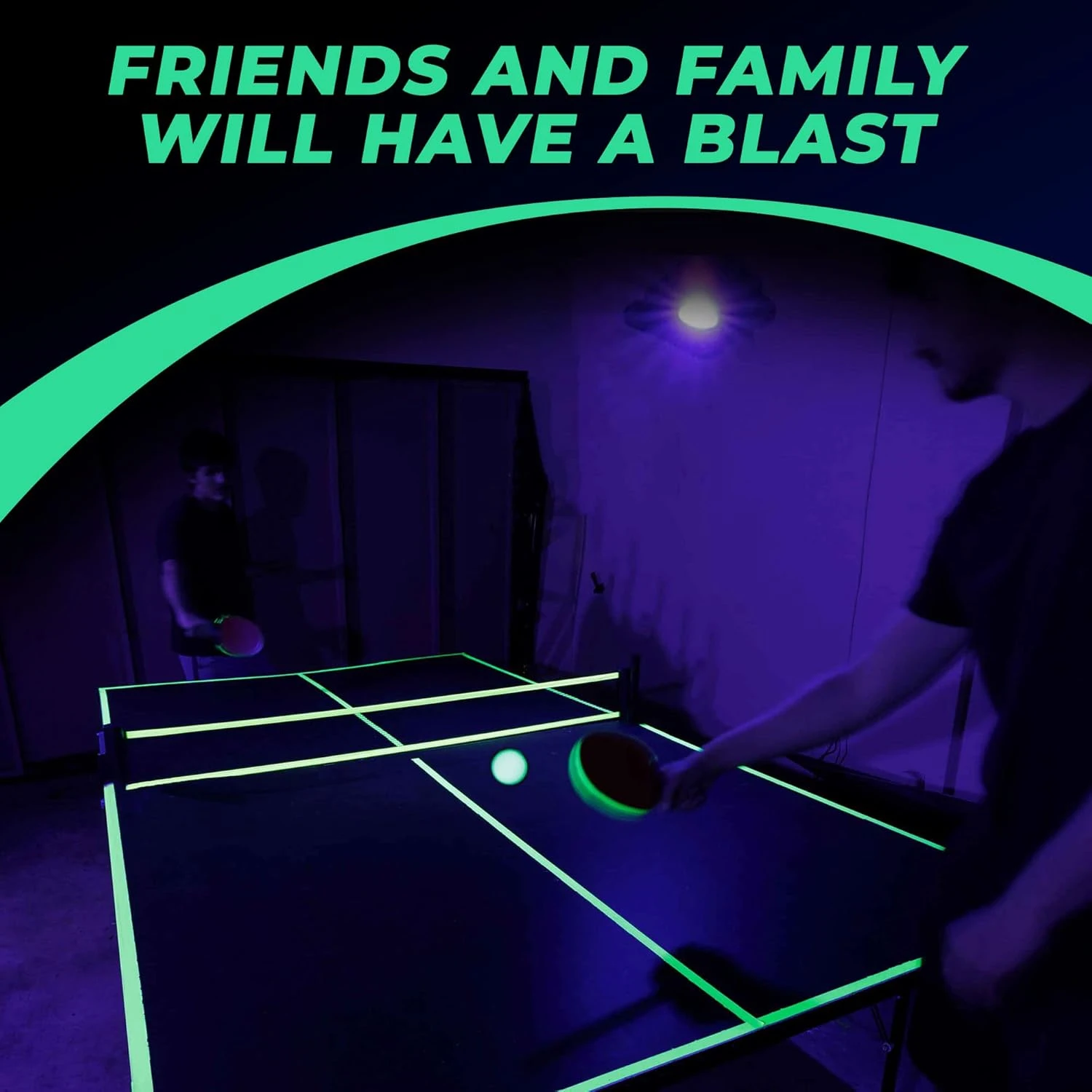 Blacklight Ping Pong Set Glow in The Dark Table Tennis All Sports Outlet - Image 4