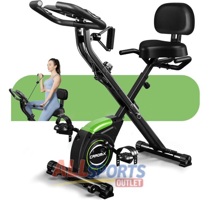 Caromix Folding Exercise Bike with Adjustable Resistance for Home Use All Sports Outlet