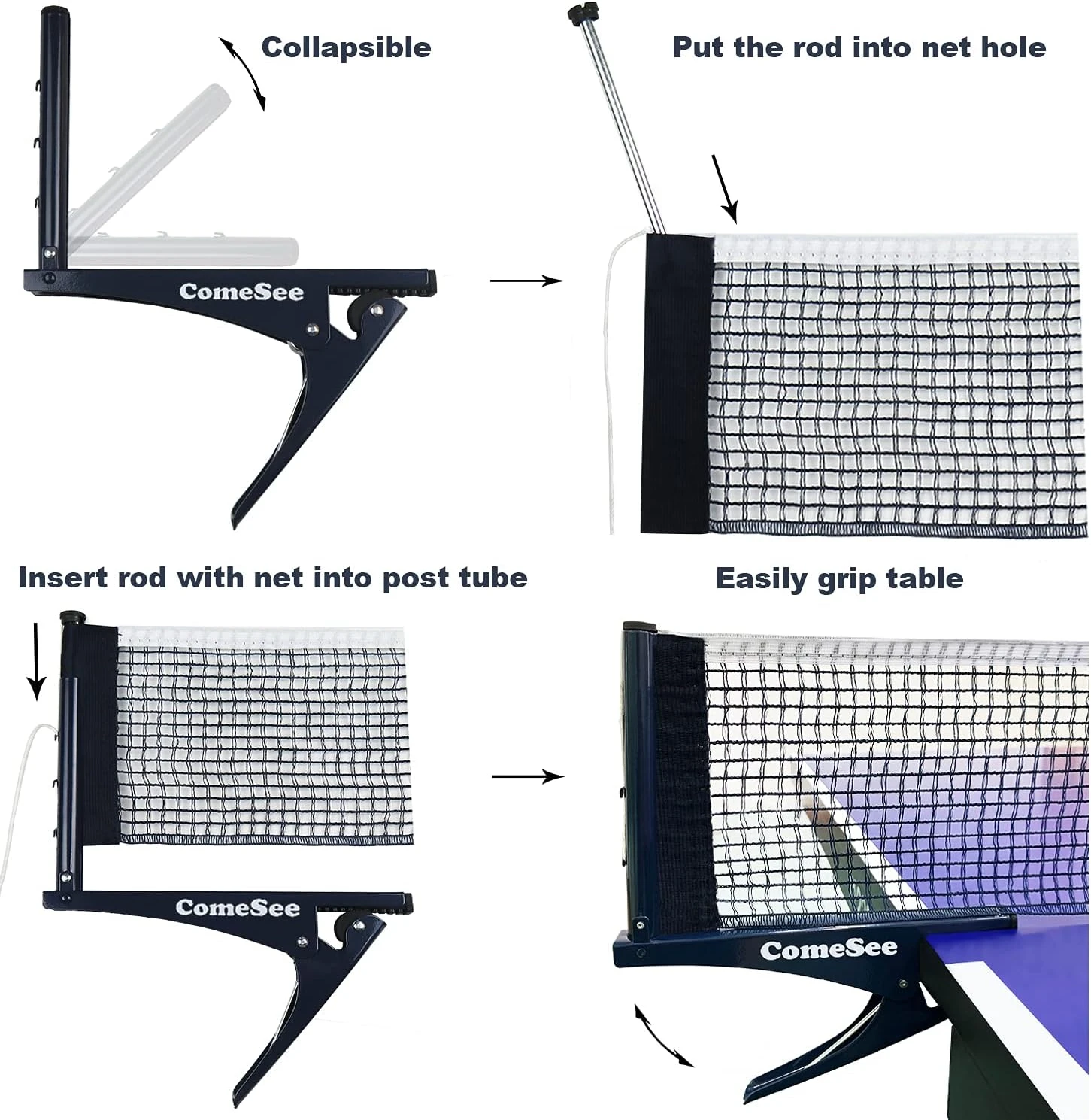 Comesee Kioos Table Tennis Net Portable Mesh Adjustable Tension All Sports Outlet - Image 3