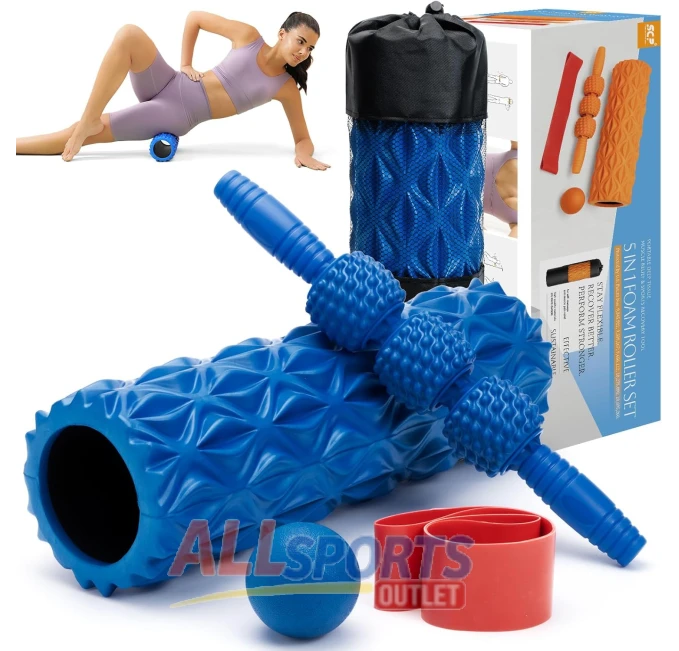 5 in 1 Foam Roller Set by All Sports Outlet for Deep Tissue