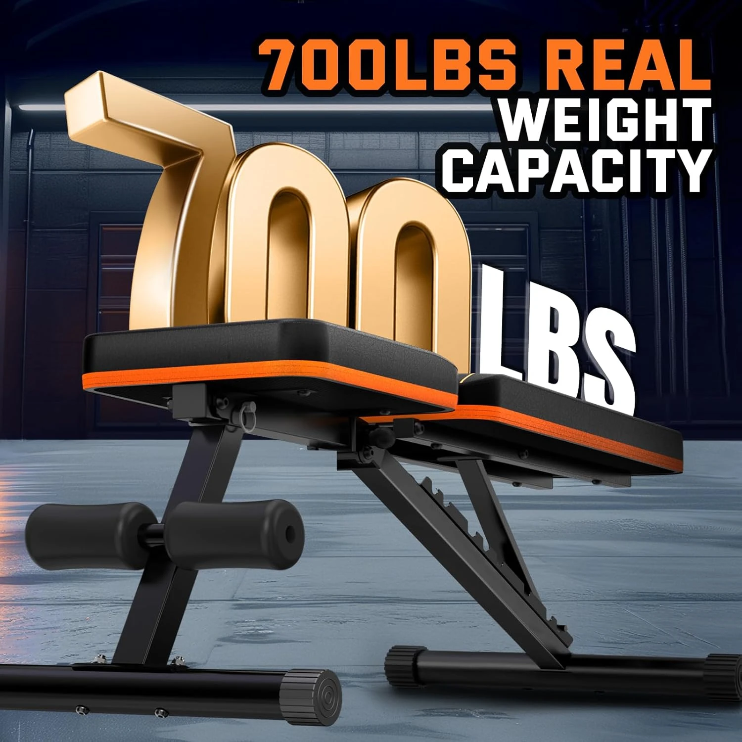 Lusper Adjustable Weight Bench for Home Gym 700LB Black All Sports Outlet - Image 2