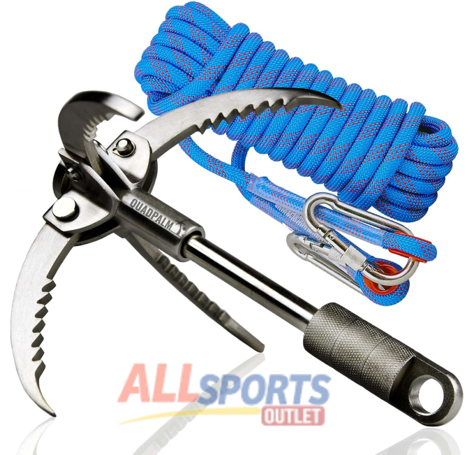 QUADPALM Grappling Hook Blue Rope 10M Survival Gear All Sports Outlet