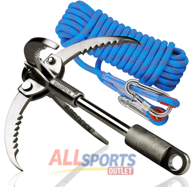 QUADPALM Grappling Hook Blue Rope 10M Survival Gear All Sports Outlet