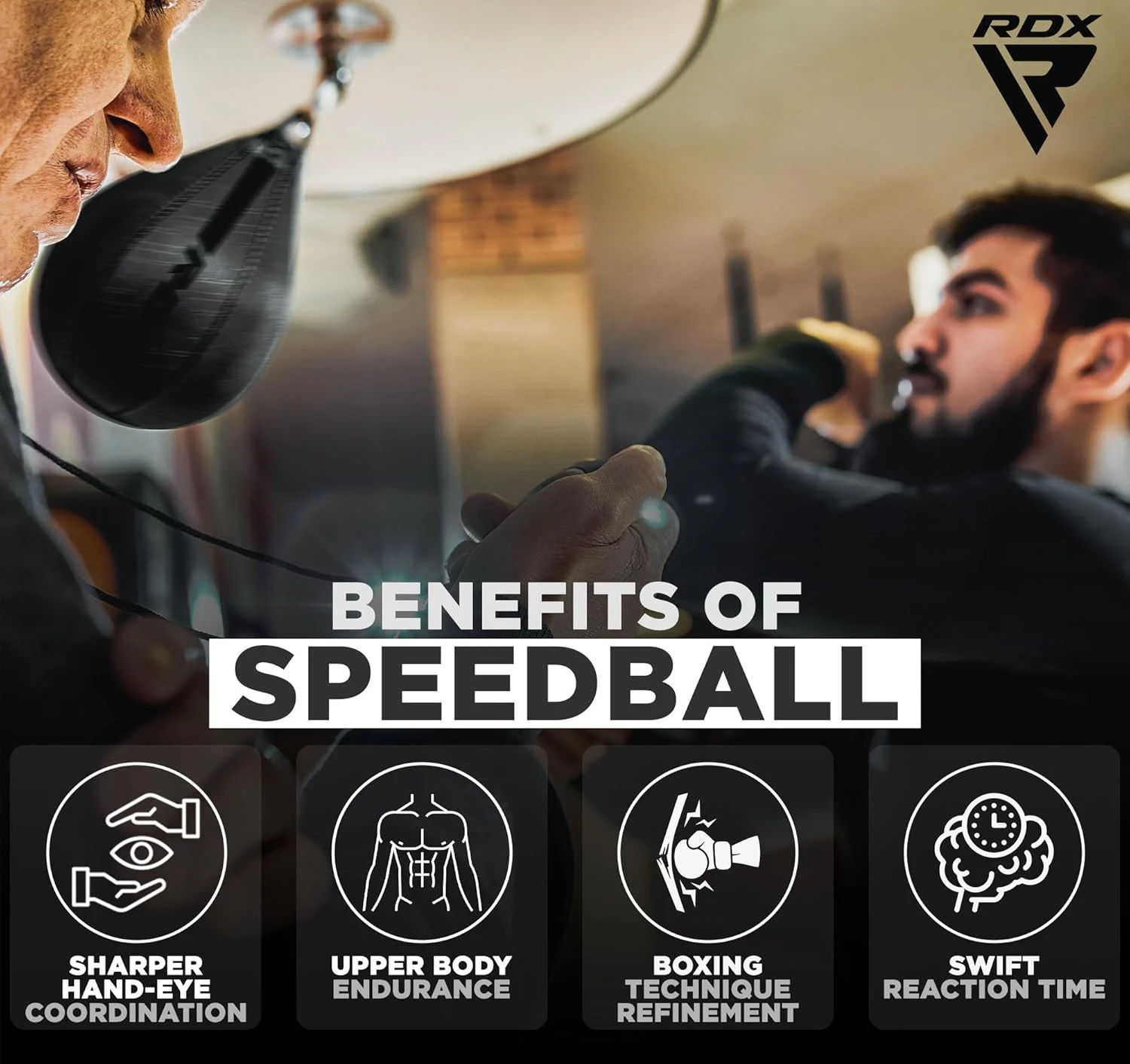 RDX Speed Bag Boxing Ball Maya Hide Leather Dodge Striking Mount Kit with Additional Bladder All Sports Outlet - Image 3