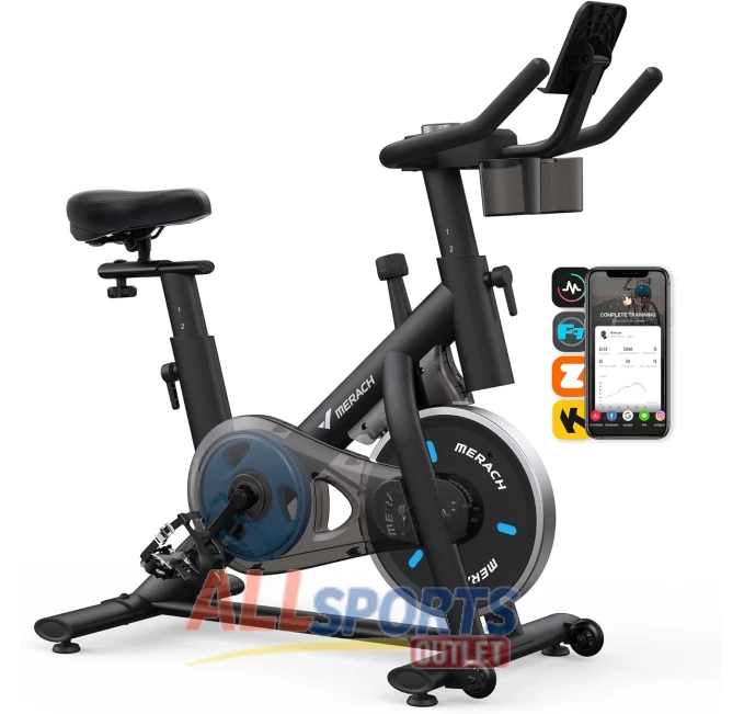 MERACH Exercise Bike Low Noise with App and Weight Loss Courses All Sports Outlet