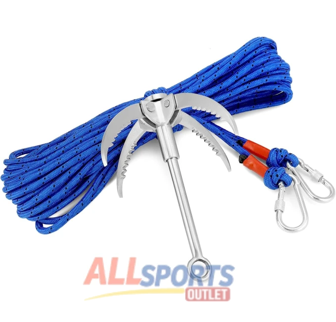 QWORK Multi-Purpose Grappling Hook All Sports Outlet 65ft Rope