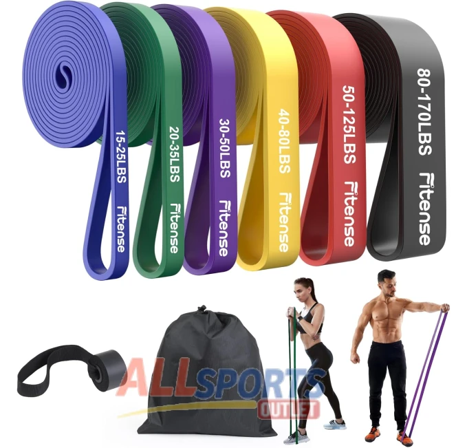 Fitense Resistance Bands Set with Door Anchor by All Sports Outlet