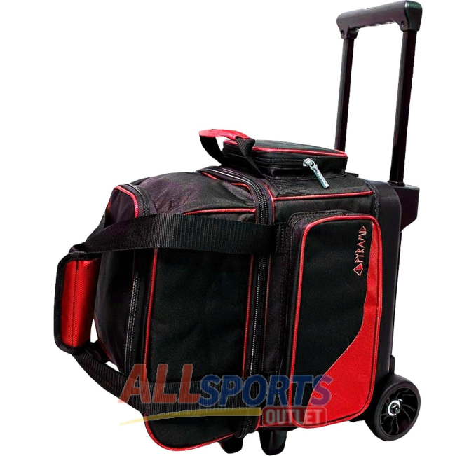 Pyramid Path Pro Deluxe Single Roller Bowling Bag Black Red All Sports Outlet