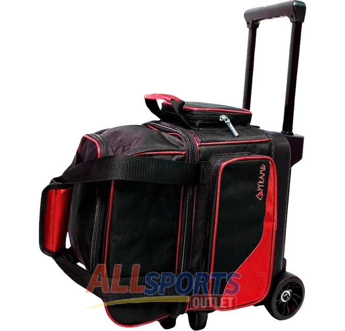 Pyramid Path Pro Deluxe Single Roller Bowling Bag Black Red All Sports Outlet