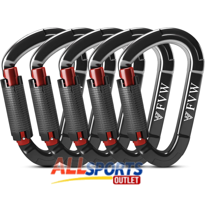 FVW 25KN Auto Locking Rock Climbing Carabiner Clips All Sports Outlet