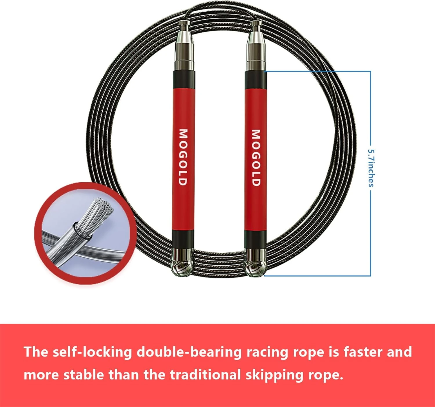 MOGOLD Speed Jump Rope Adjustable for Fitness Workout All Sports Outlet - Image 5