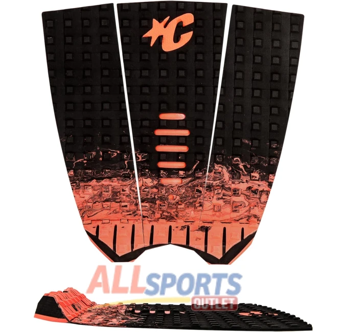 Creatures of Leisure Mick Fanning Black Fade Fluro Red Traction Pad All Sports Outlet