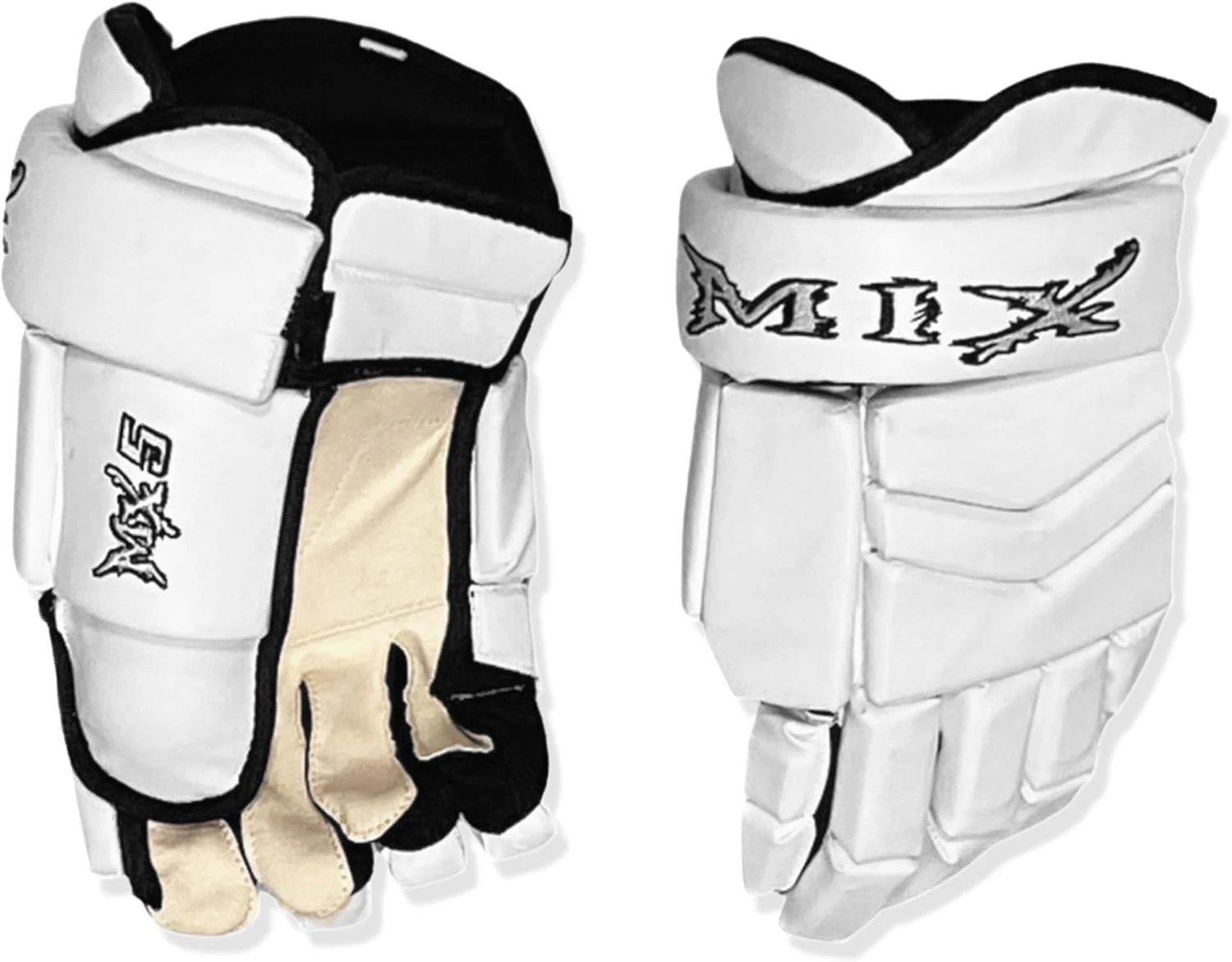 Mix MX5 Ice Hockey Player Gloves White Out 13 Inch All Sports Outlet